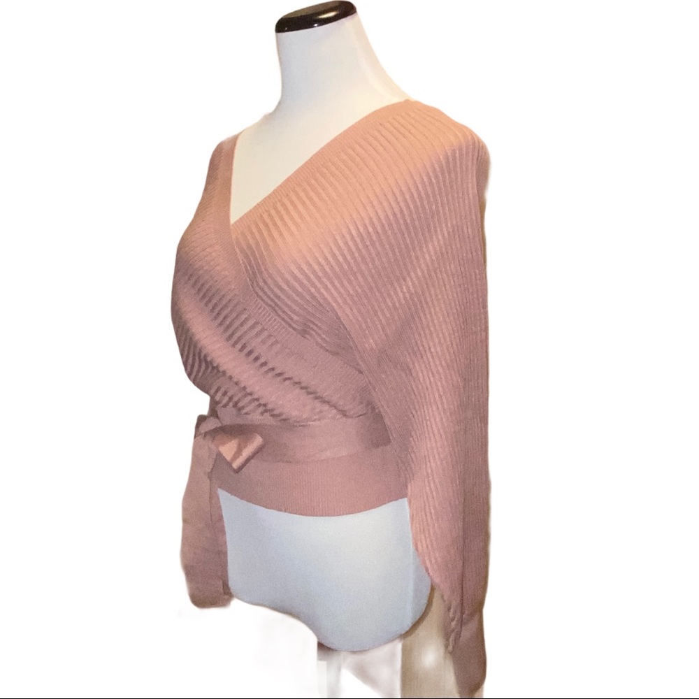 Muave Longsleeve Faux Wrap Top